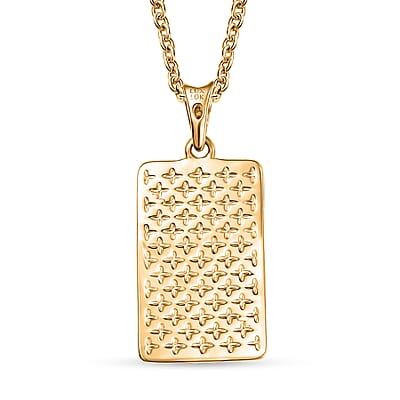 Luxoro Dragon Bar Pendant Necklace in 10K Yellow Gold 4.75 Grams 20 Inches