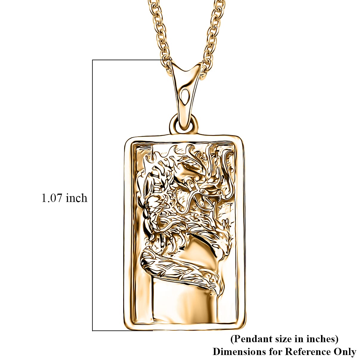 Luxoro Dragon Bar Pendant Necklace in 10K Yellow Gold 4.75 Grams 20 Inches image number 5