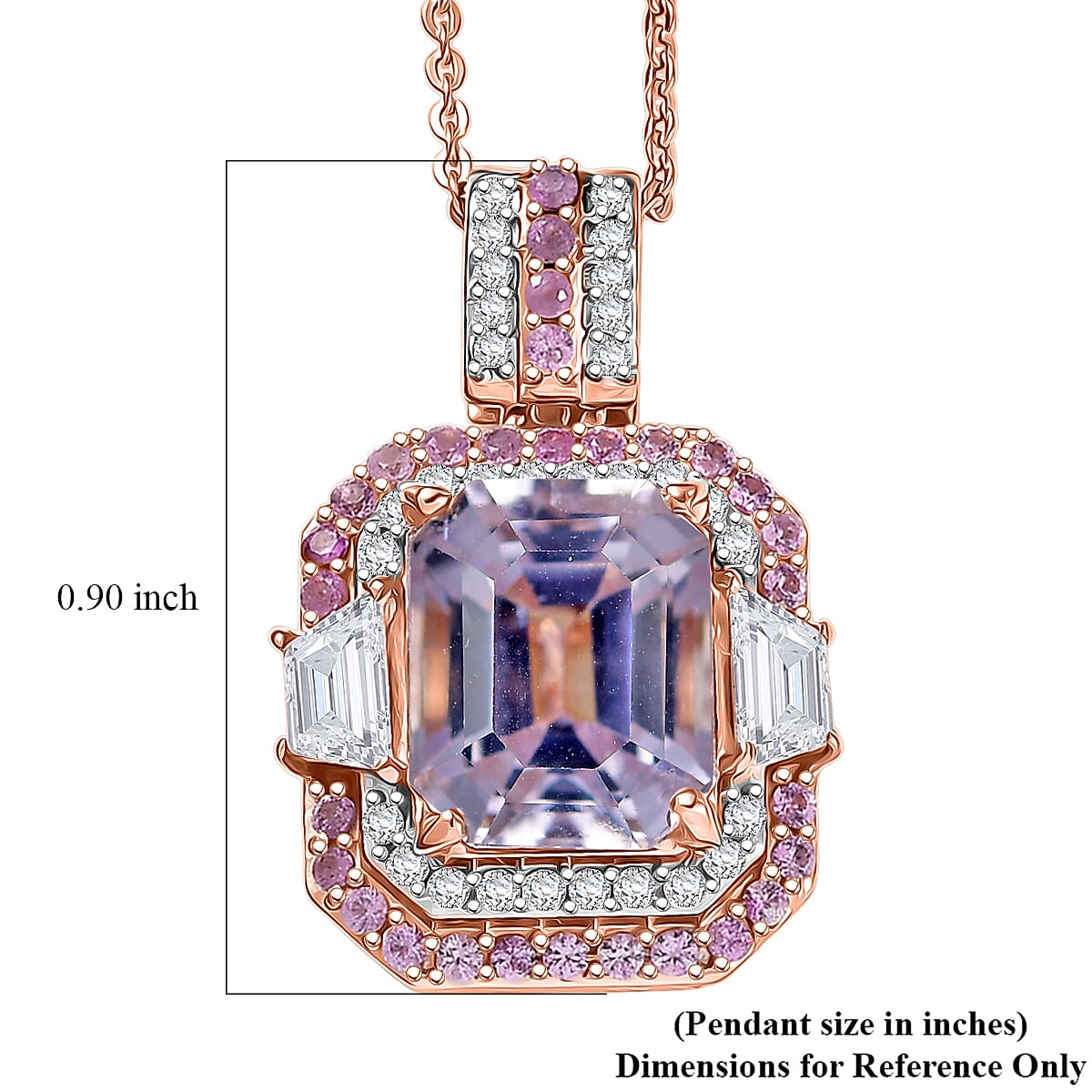 D'Joy Premium Martha Rocha Kunzite and Multi Gemstone 4.90 ctw Pendant Necklace in 18K Vermeil Rose Gold Over Sterling Silver 20 Inches image number 5