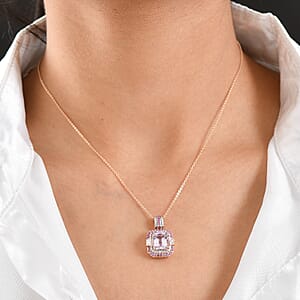 D'Joy Martha Rocha Kunzite, Multi Gemstone Pendant Necklace in 18K Vermeil RG Over Sterling Silver 5.10 ctw (20 Inches)
