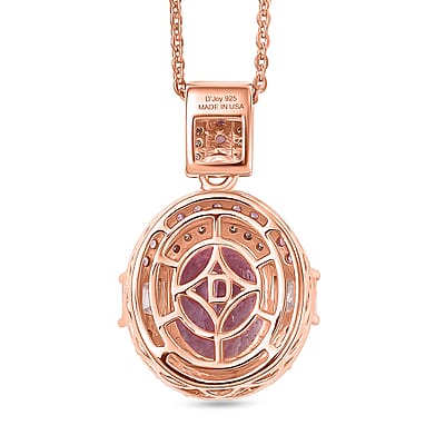 D'Joy Martha Rocha Kunzite, Multi Gemstone Pendant Necklace in 18K Vermeil RG Over Sterling Silver 4.65 ctw (20 Inches)