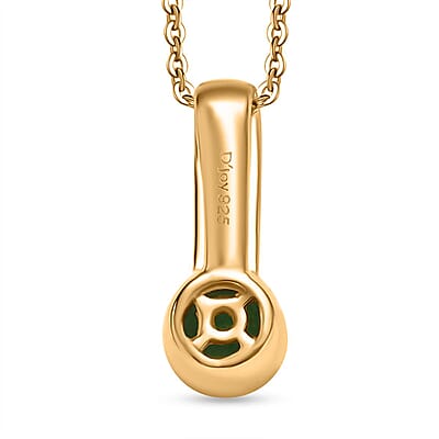 Kagem Zambian Emerald 0.60 ctw Pendant in 18K Vermeil Yellow Gold Over Sterling Silver