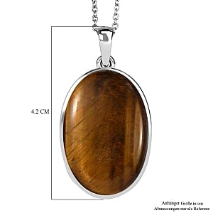 Tigers Eye Pendant 29.00 ctw Necklace in Sterling Silver 20 Inches
