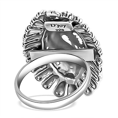 D'Joy Bali Legacy Sterling Silver Dragon Ring (Size 5.0), Earrings and Pendant without Chain 18.45 Grams