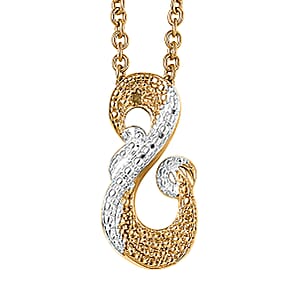 EverTrue Yellow Diamond (IR) Accent Pendant in 18K YG Plated and Platinum Bond with Stainless Steel Necklace 20 Inches