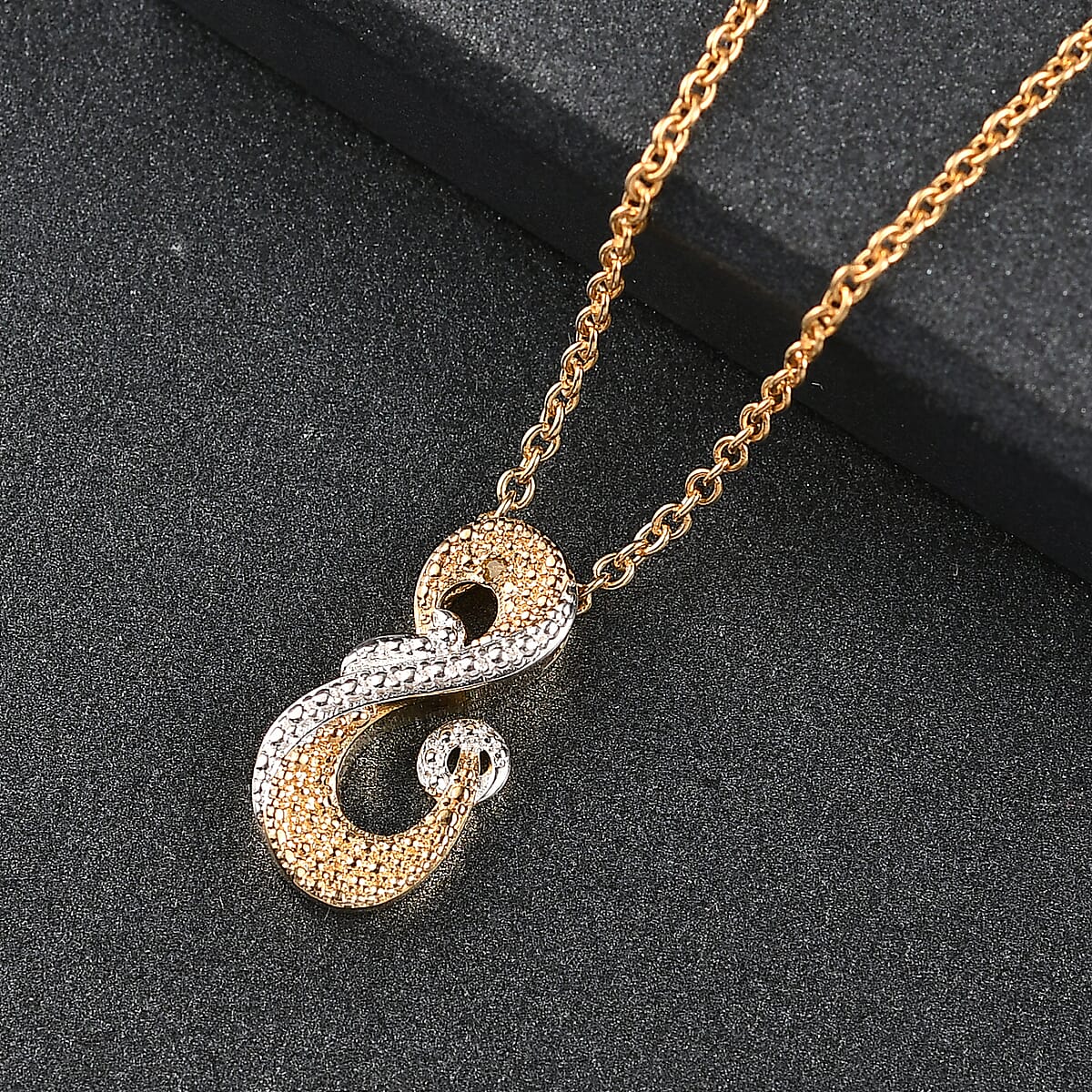 EverTrue Yellow Diamond (IR) Accent Pendant in 18K YG Plated and Platinum Bond with Stainless Steel Necklace 20 Inches image number 1