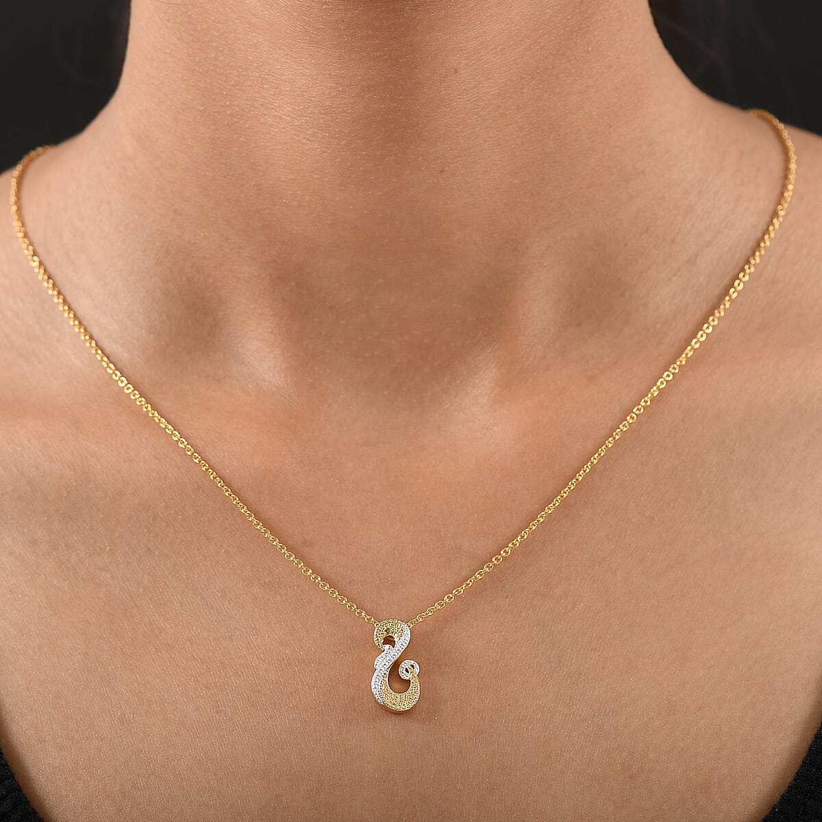 EverTrue Yellow Diamond (IR) Accent Pendant in 18K YG Plated and Platinum Bond with Stainless Steel Necklace 20 Inches image number 2