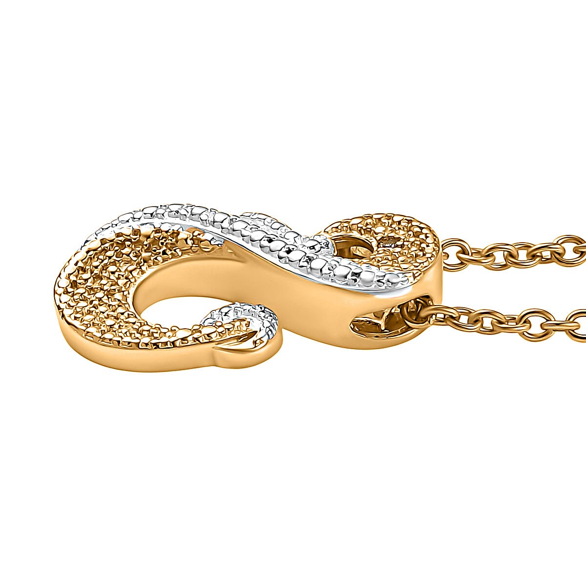 EverTrue Yellow Diamond (IR) Accent Pendant in 18K YG Plated and Platinum Bond with Stainless Steel Necklace 20 Inches image number 3