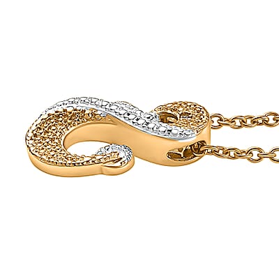 EverTrue Yellow Diamond (IR) Accent Pendant in 18K YG Plated and Platinum Bond with Stainless Steel Necklace 20 Inches