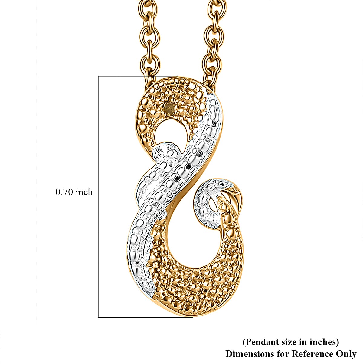 EverTrue Yellow Diamond (IR) Accent Pendant in 18K YG Plated and Platinum Bond with Stainless Steel Necklace 20 Inches