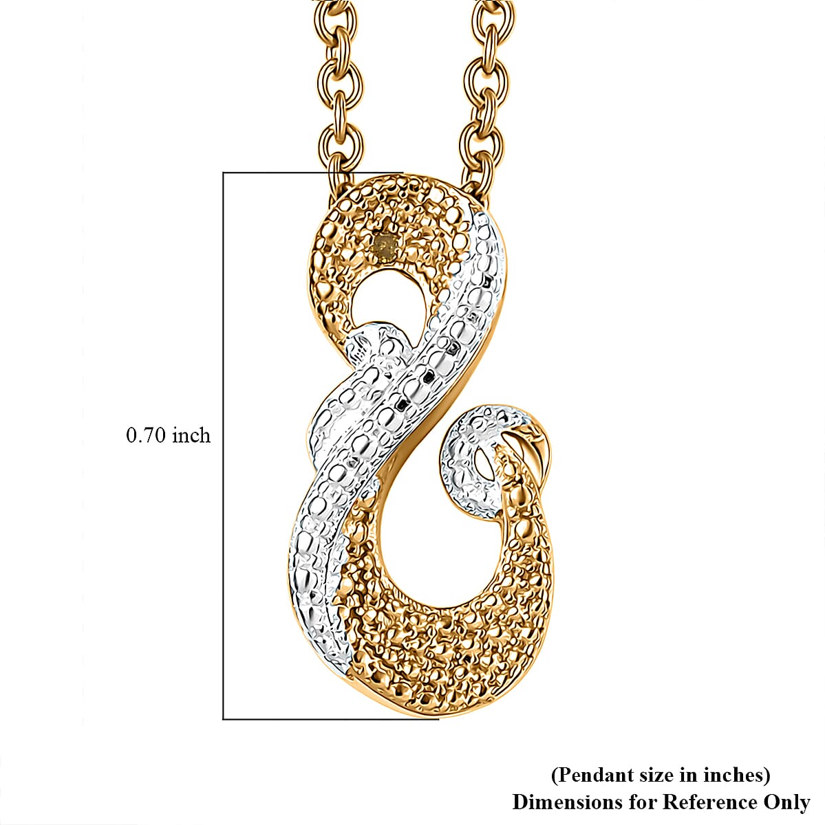 EverTrue Yellow Diamond (IR) Accent Pendant in 18K YG Plated and Platinum Bond with Stainless Steel Necklace 20 Inches image number 5