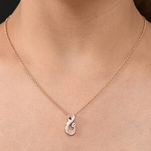 EverTrue Natural Champagne Diamond Accent Infinity Pendant in 18K RG Plated and Platinum Bond with Stainless Steel Necklace (20 Inches)