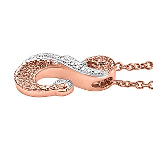 EverTrue Natural Champagne Diamond Accent Infinity Pendant in 18K RG Plated and Platinum Bond with Stainless Steel Necklace (20 Inches)