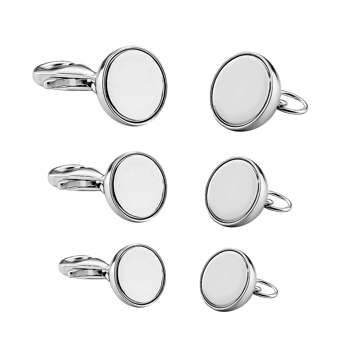 Set of 3 Sterling Silver Silver 6, 8 and 10MM Magetic Lock with 9 & 11mm Losber Clasp (3.90 g) image number 3