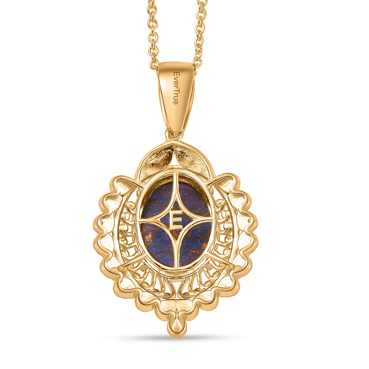 EverTrue Mojave Purple Turquoise 7.50 ctw Pendant in 18K YG Plated with ION Plated YG Stainless Steel Necklace 20 Inches image number 4