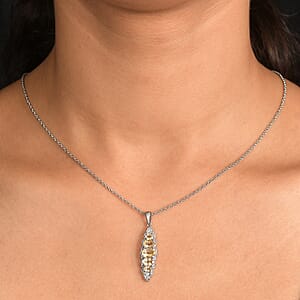 EverTrue Brazilian Citrine 1.90 ctw Pendant Necklace 20 Inches in Stainless Steel