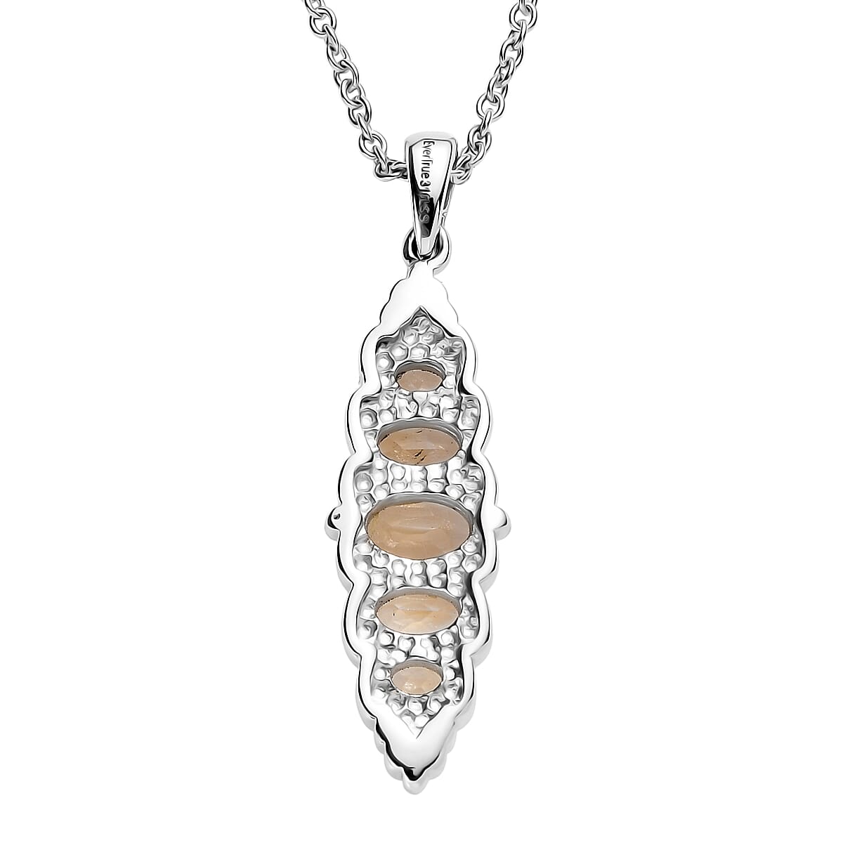 EverTrue Brazilian Citrine 1.90 ctw Pendant Necklace 20 Inches in Stainless Steel image number 4