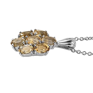 EverTrue Brazilian Citrine 3.40 ctw Pendant Necklace in Stainless Steel 20 Inches