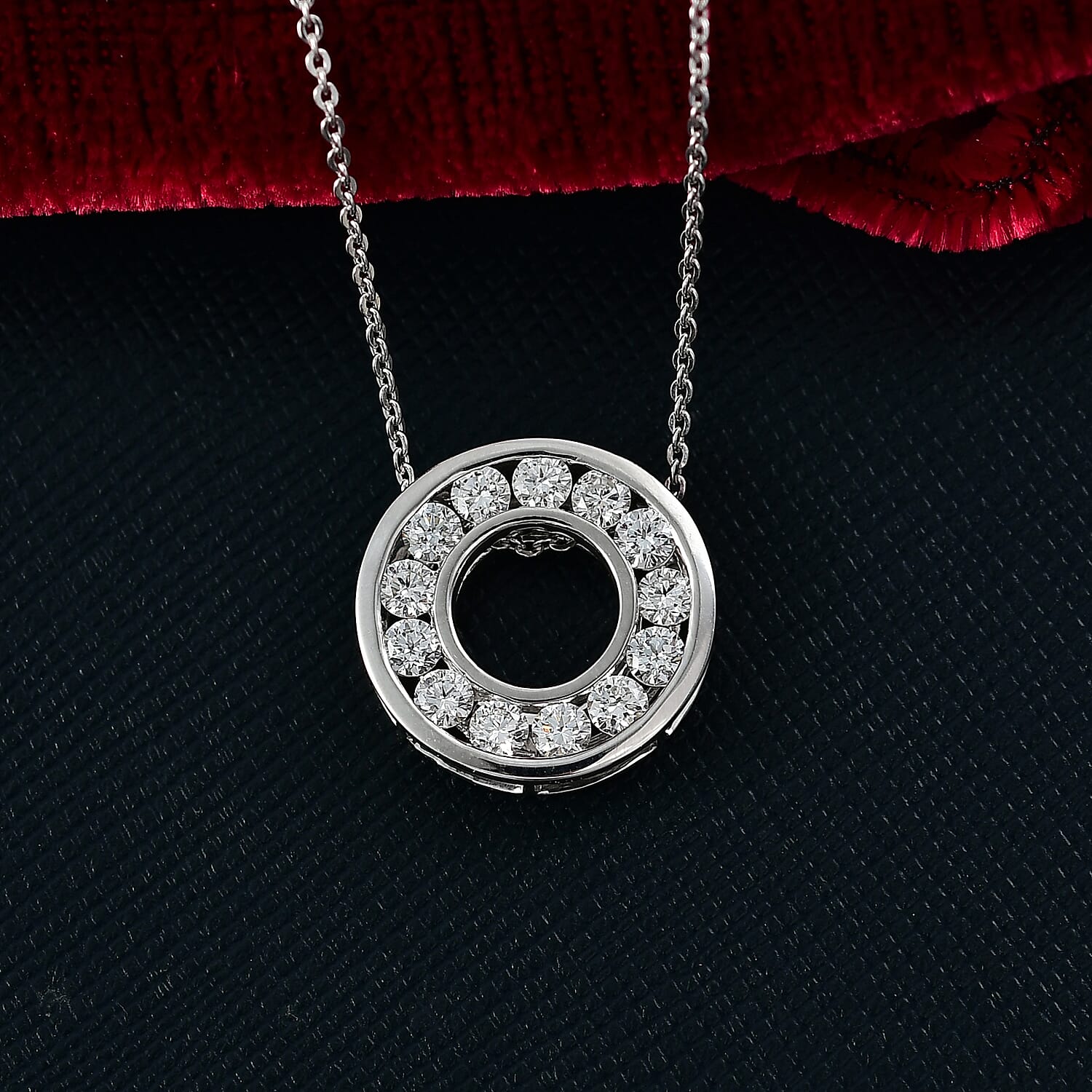 Luxuriant Lab Grown Diamond E-F VS 1.00 ctw Pendant Necklace 20 Inches in Rhodium Over Sterling Silver