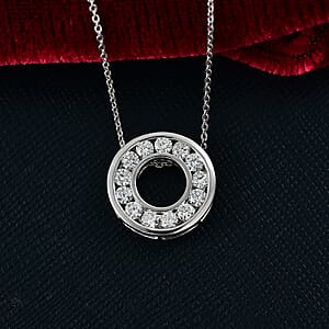 Luxuriant Lab Grown Diamond E-F VS 1.00 ctw Pendant Necklace 20 Inches in Rhodium Over Sterling Silver (Del. in 10-12 Days)