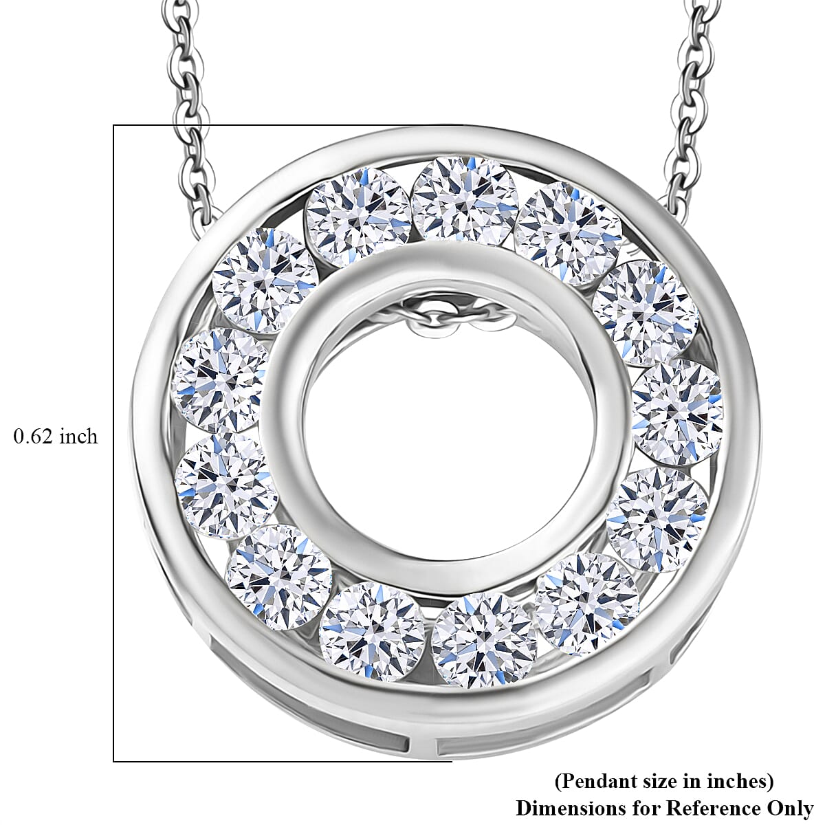 Luxuriant Lab Grown Diamond E-F VS 1.00 ctw Pendant Necklace 20 Inches in Rhodium Over Sterling Silver
