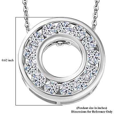 Luxuriant Lab Grown Diamond E-F VS 1.00 ctw Pendant Necklace 20 Inches in Rhodium Over Sterling Silver