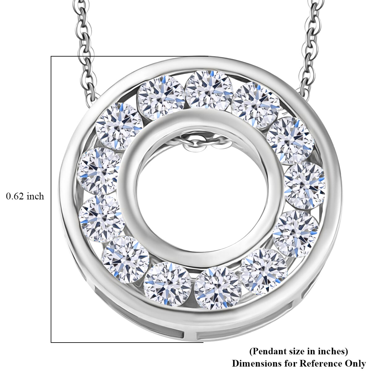 Luxuriant Lab Grown Diamond E-F VS 1.00 ctw Circle Pendant Necklace 20 Inches in 10K Yellow Gold image number 4