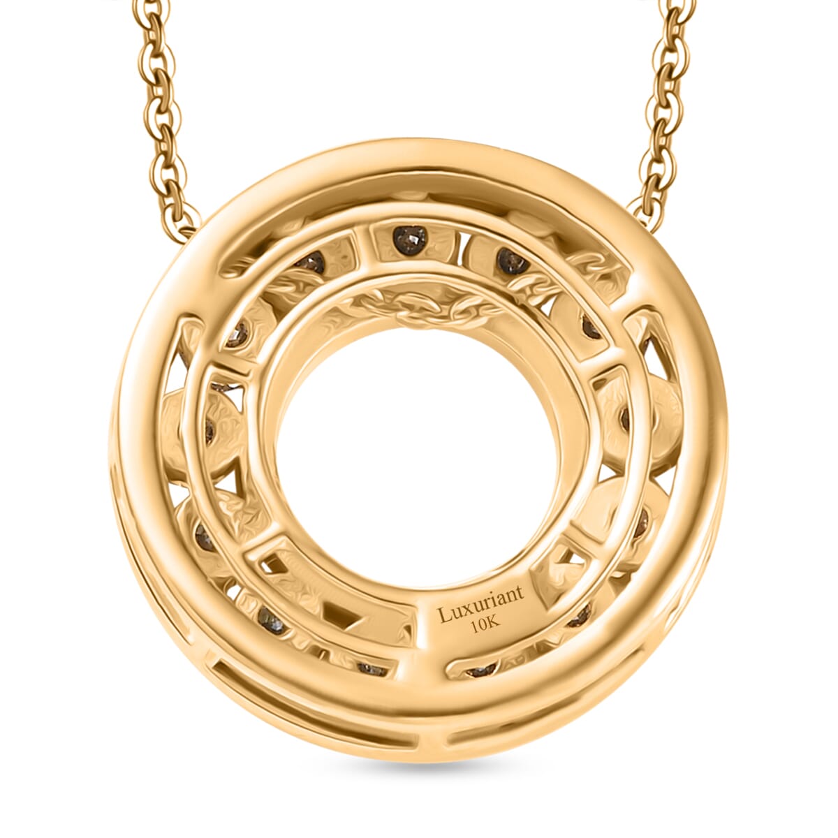 Luxuriant Lab Grown Diamond E-F VS 1.00 ctw Circle Pendant Necklace 20 Inches in 10K White Gold 4.25 Grams image number 2