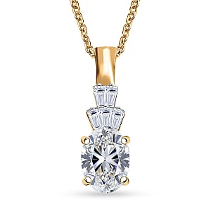 IGI Certified Luxuriant Lab Grown Diamond E-F VS 1.35 ctw Pendant Necklace in 10K Yellow Gold 20 Inches