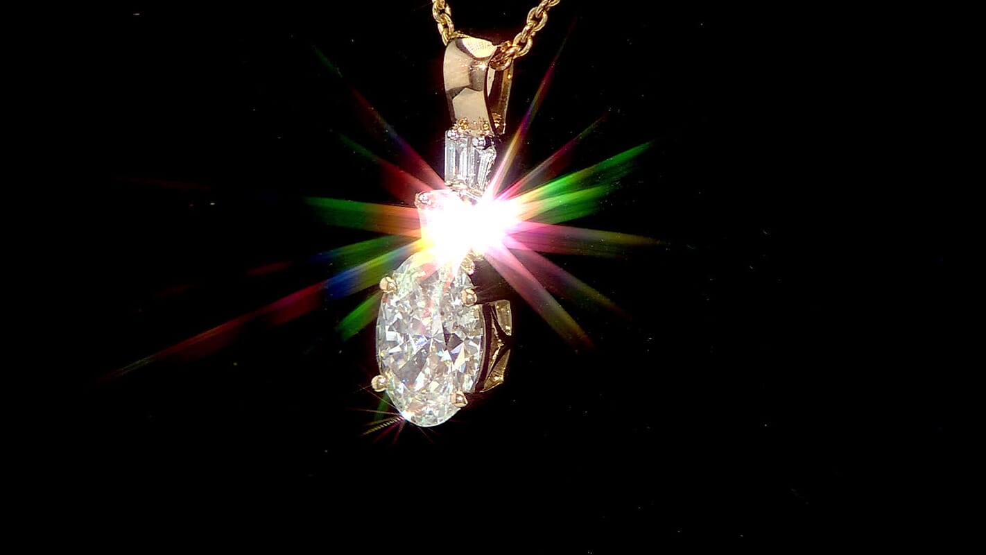 IGI Certified Luxuriant Lab Grown Diamond E-F VS 1.35 ctw Pendant Necklace in 10K Yellow Gold 20 Inches