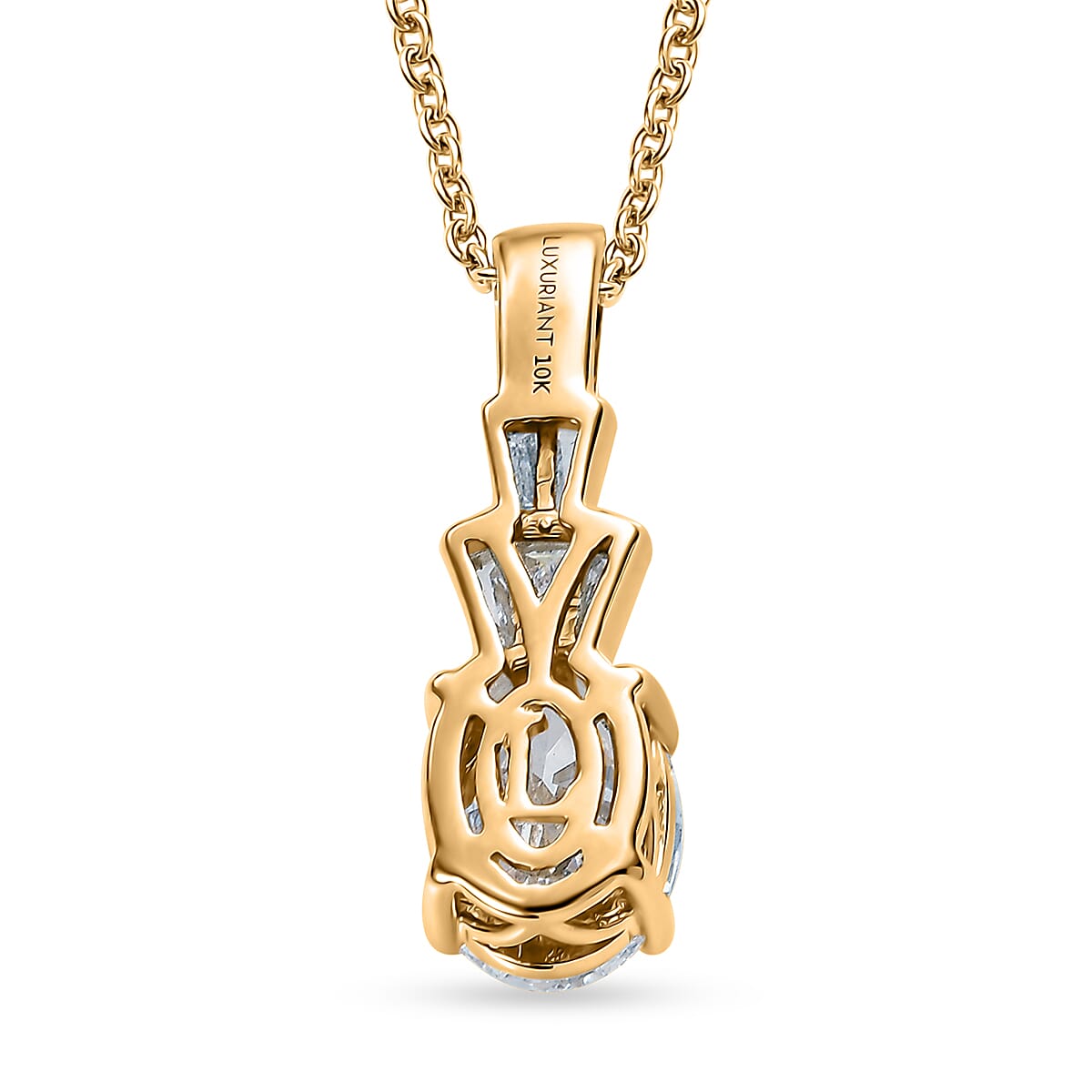 IGI Certified Luxuriant Lab Grown Diamond E-F VS 1.35 ctw Pendant Necklace in 10K Yellow Gold 20 Inches image number 4