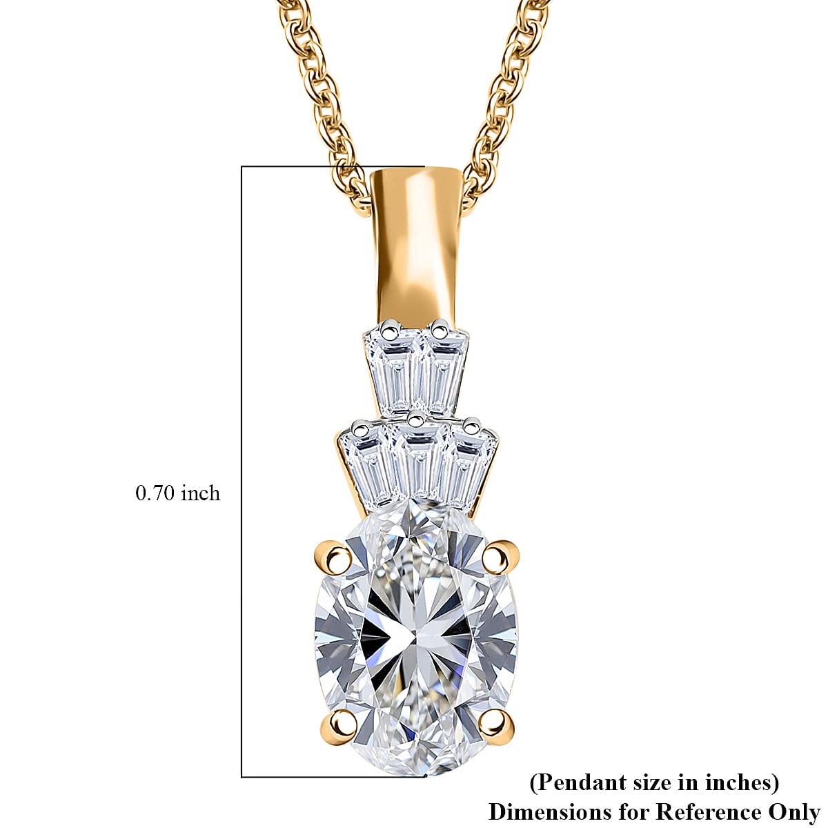 IGI Certified Luxuriant Lab Grown Diamond E-F VS 1.35 ctw Pendant Necklace in 10K Yellow Gold 20 Inches image number 5
