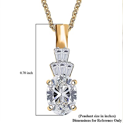 IGI Certified Luxuriant Lab Grown Diamond E-F VS 1.35 ctw Pendant Necklace in 10K Yellow Gold 20 Inches