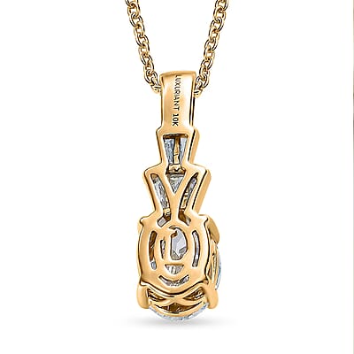 IGI Certified Luxuriant Lab Grown Diamond E-F VS 1.35 ctw Pendant Necklace in 10K Yellow Gold 20 Inches