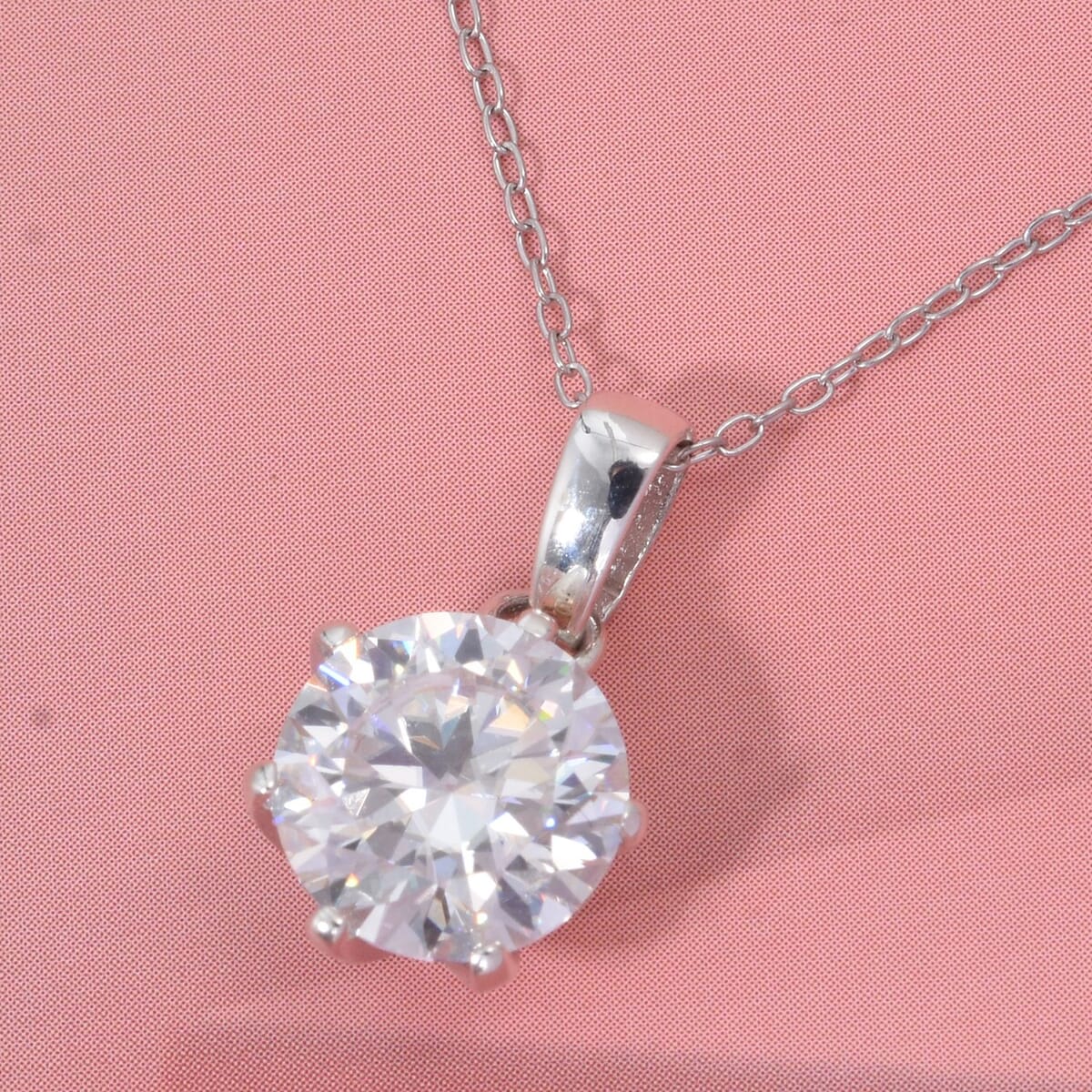 D'Joy Heart and Arrow Cut Moissanite 2.15 ctw Solitaire Pendant Necklace in Rhodium Over Sterling Silver 20 Inches image number 1