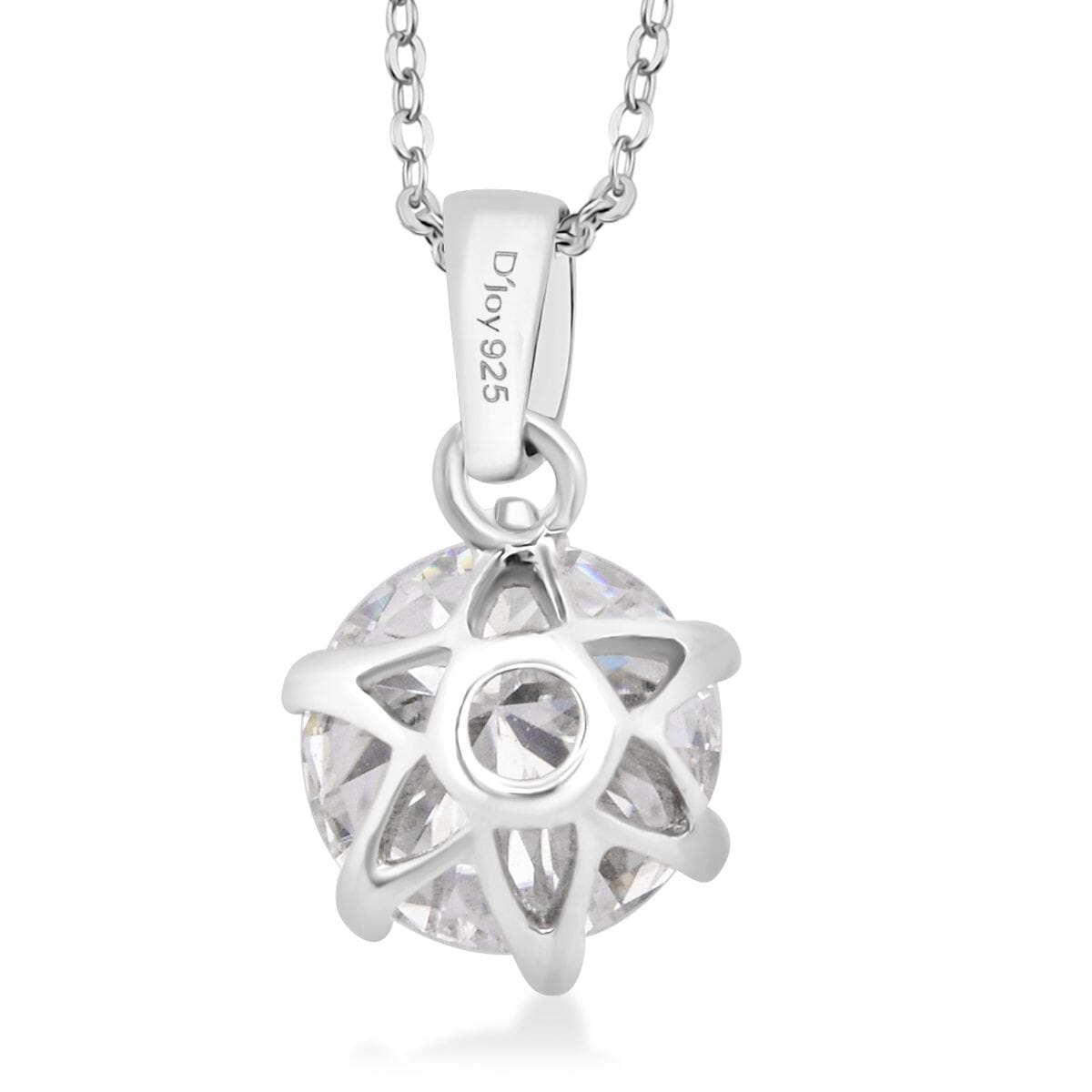 D'Joy Heart and Arrow Cut Moissanite 2.15 ctw Solitaire Pendant Necklace in Rhodium Over Sterling Silver 20 Inches image number 4