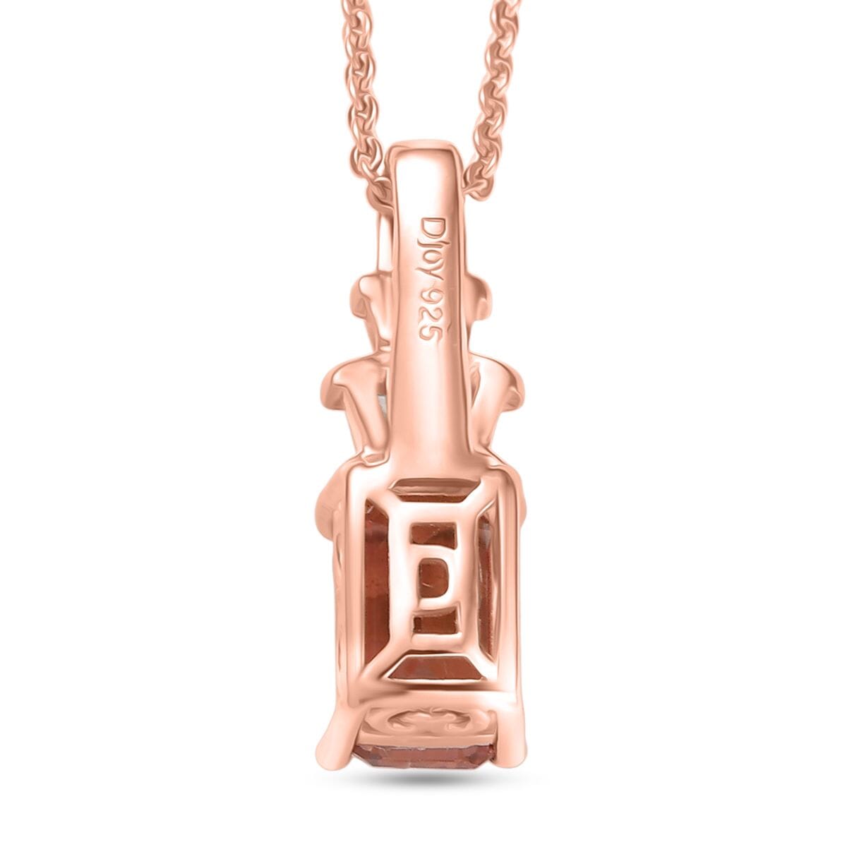 D'Joy Premium Blush Tourmaline and Moissanite 1.40 ctw Blush Deco Pendant Necklace in 18K Vermeil Rose Gold Over Sterling Silver 20 Inches image number 4