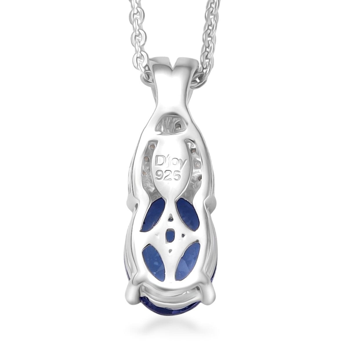 D’Joy Premium Tanzanite, Natural Pink and White Diamond 1.25 ctw Infinity Bliss Pendant Necklace 20 Inches in Rhodium Over Sterling Silver  image number 4