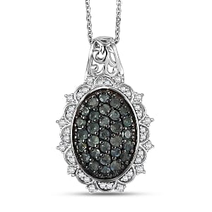 D'Joy Narsipatnam Alexandrite and Moissanite 1.40 ctw Pendant Necklace in Rhodium Over Sterling Silver 20 Inches 