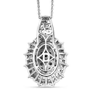D'Joy Narsipatnam Alexandrite and Moissanite 1.40 ctw Vine & Bloom Pendant Necklace in Rhodium Over Sterling Silver 20 Inches