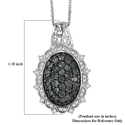 D'Joy Narsipatnam Alexandrite and Moissanite 1.40 ctw Vine & Bloom Pendant Necklace in Rhodium Over Sterling Silver 20 Inches
