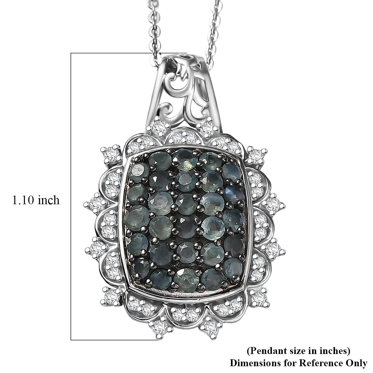 D'Joy Narsipatnam Alexandrite and Moissanite 1.50 ctw Vine & Bloom Pendant Necklace in Rhodium Over Sterling Silver 20 Inches  image number 5