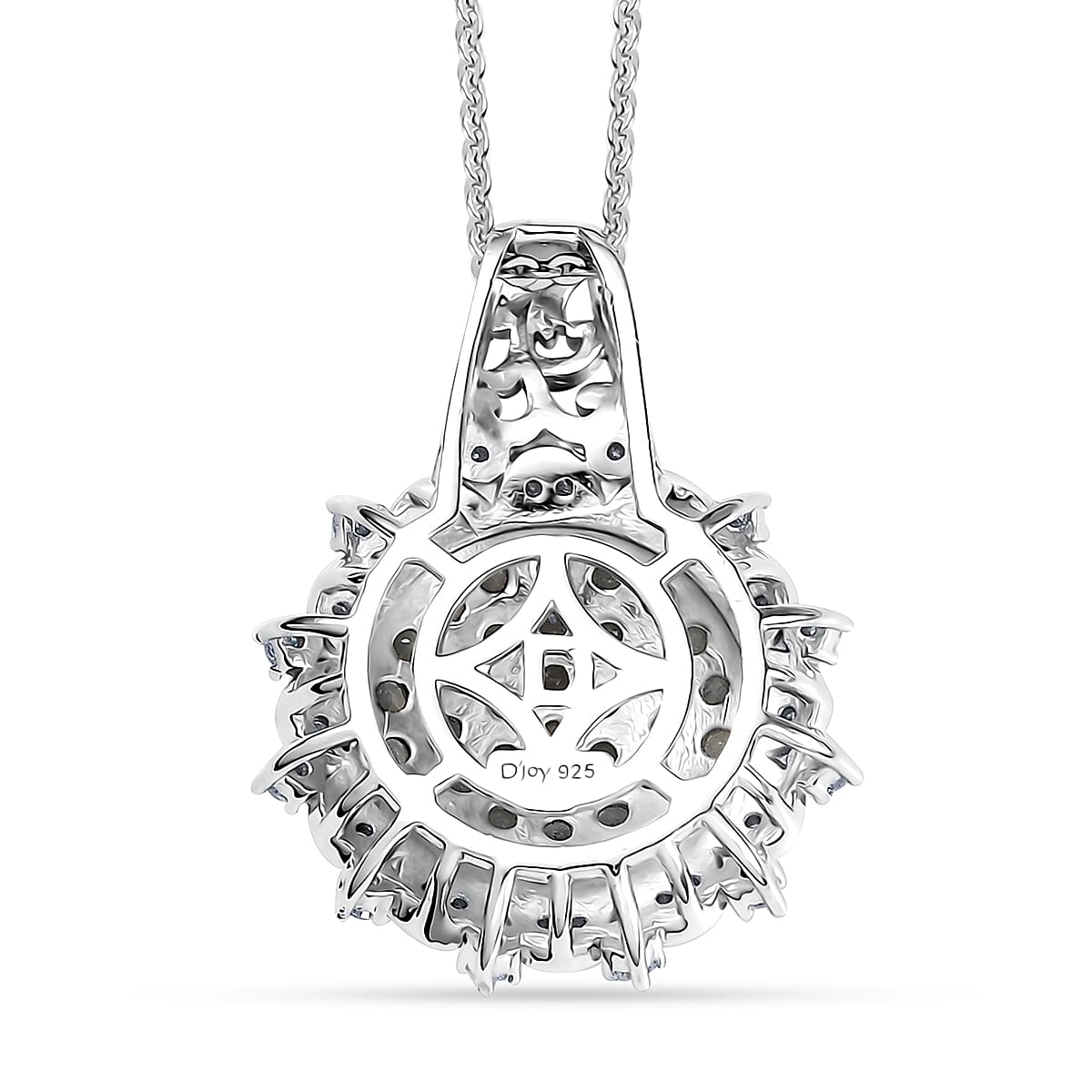 D'Joy Narsipatnam Alexandrite and Moissanite 1.35 ctw Vine & Bloom Pendant Necklace in Rhodium Over Sterling Silver 20 Inches