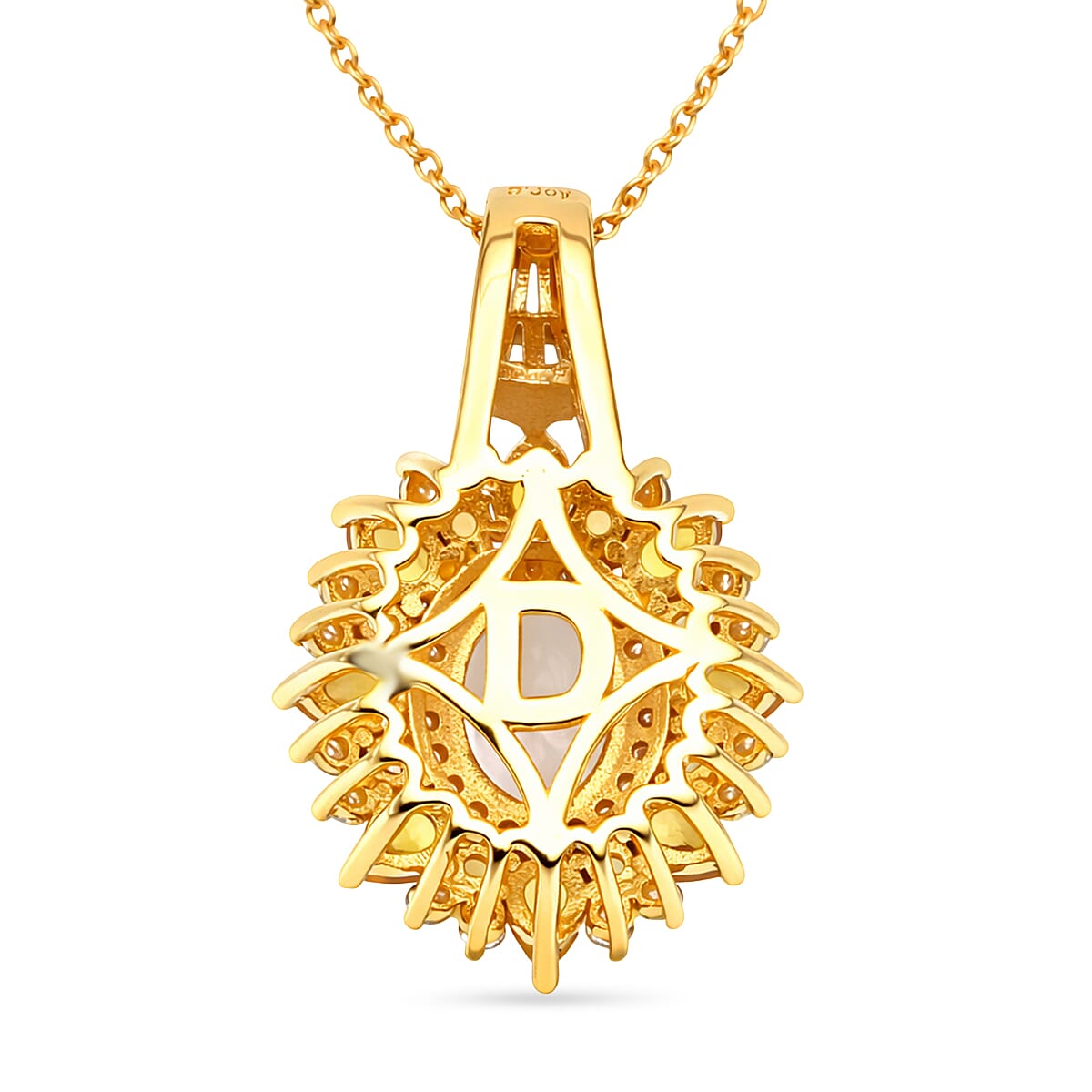 D'Joy Brazilian Heliodor and Multi Gemstone 4.25 ctw Pendant Necklace in 18K Vermeil Yellow Gold Over Sterling Silver 20 Inches  image number 4