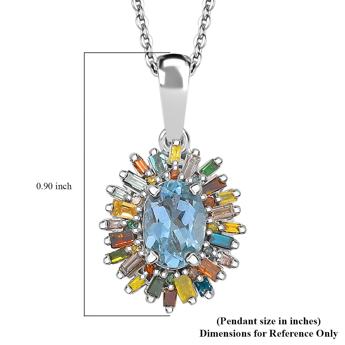 D'Joy AAA Padparadscha Sapphire, White Zircon Pendant Necklace in 18K Vermeil RG Over Sterling Silver 1.70 ctw (20 Inches)