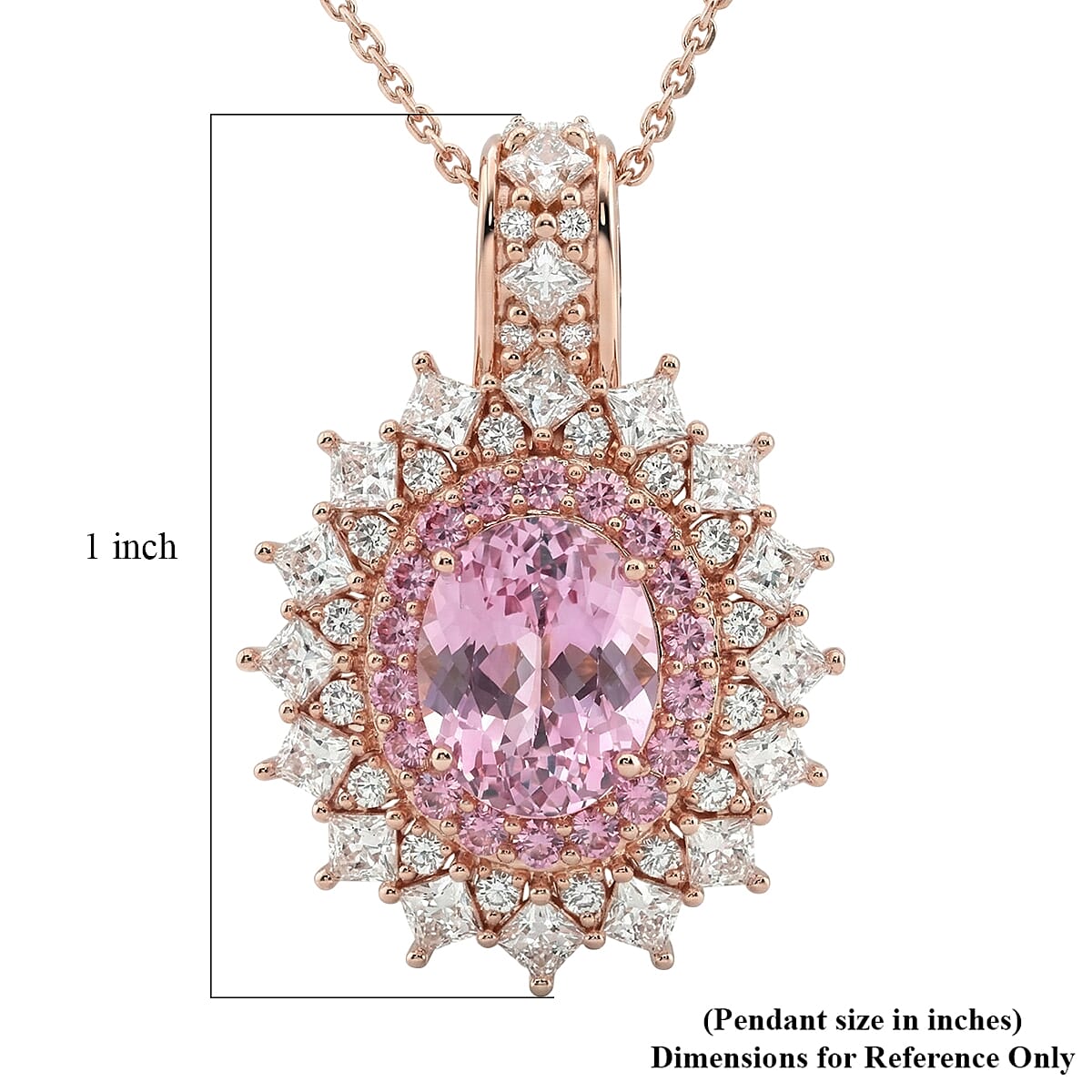 D'Joy Martha Rocha Kunzite and Multi Gemstone 3.80 ctw Dahlia Bloom Pendant Necklace in 18K Vermeil Rose Gold Over Sterling Silver 20 Inches  image number 5