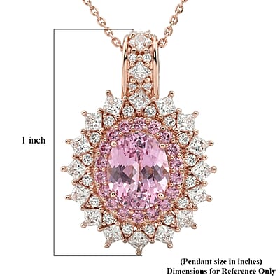 D'Joy Martha Rocha Kunzite and Multi Gemstone 3.80 ctw Dahlia Bloom Pendant Necklace in 18K Vermeil Rose Gold Over Sterling Silver 20 Inches