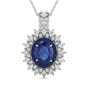 D'Joy Malgache Neon Apatite and Multi Gemstone 3.20 ctw Dahlia Bloom Pendant Necklace in Rhodium Over Sterling Silver 20 Inches 