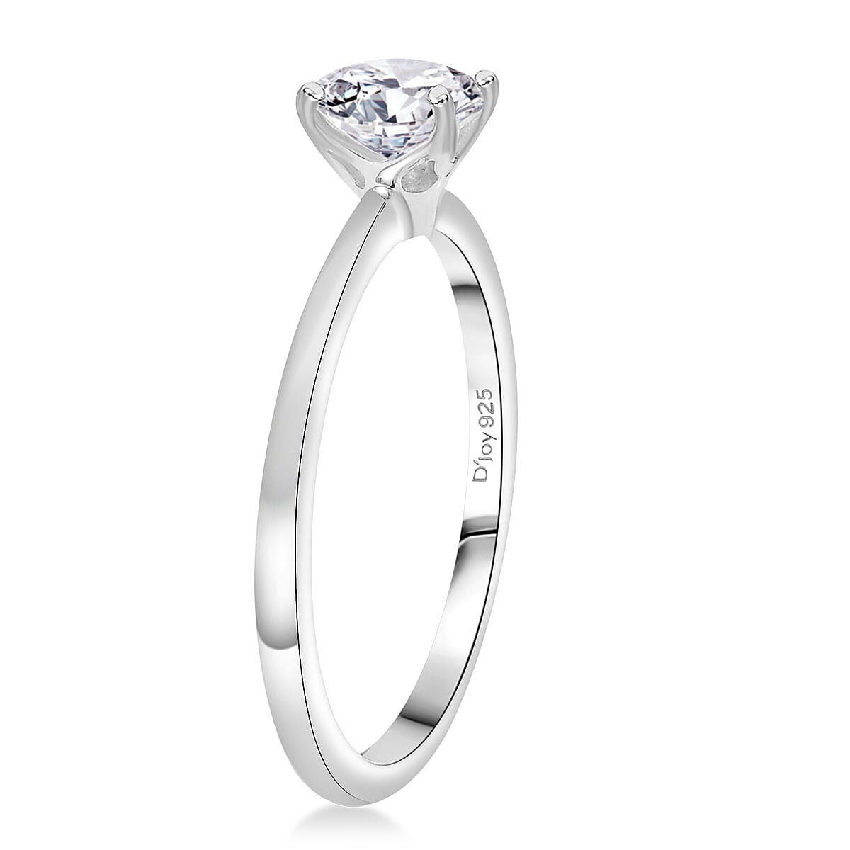 3 Piece Set - D'Joy Moissanite (Rnd 6mm) Solitaire Ring (Size 5), Pendant without Chain and Stud Earrings in Platinum Over Sterling Silver 2.40 ctw image number 3