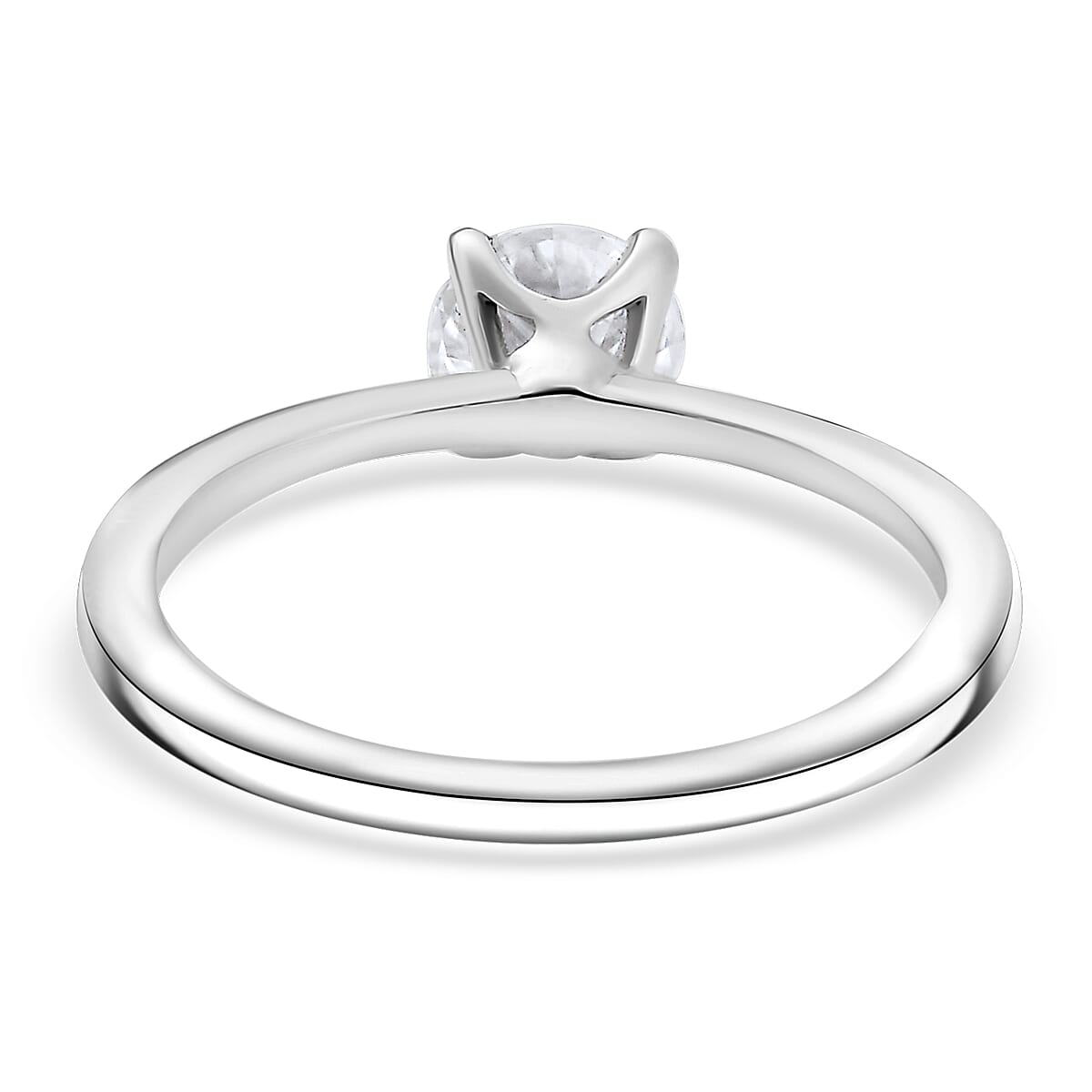 3 Piece Set - D'Joy Moissanite (Rnd 6mm) Solitaire Ring (Size 5), Pendant without Chain and Stud Earrings in Platinum Over Sterling Silver 2.40 ctw image number 4